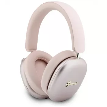 Căști wireless Guess Metallic Script Logo ENC, roz