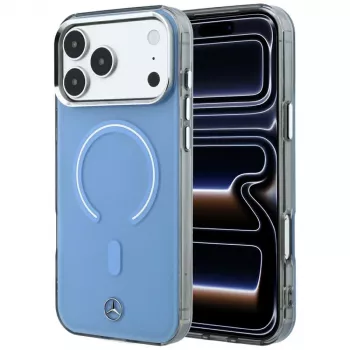Husă smartphone MagSafe Mercedes Double Layer Iconic Logo pentru iPhone 18 Pro Max / 17 Pro Max, albastru