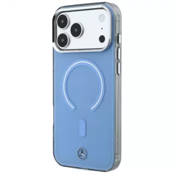 Husă smartphone MagSafe Mercedes Double Layer Iconic Logo pentru iPhone 18 Pro Max / 17 Pro Max, albastru