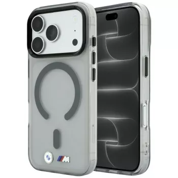Husă MagSafe BMW BMW001281 M IML Frosted Metal Logo & Trims pentru iPhone 18 Pro / 17 Pro, antracit