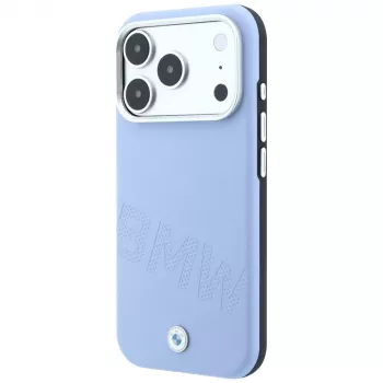 Husă MagSafe BMW BMW001242 Sign Inclined Deboss Letters pentru iPhone 18 Pro Max / 17 Pro Max, albastru