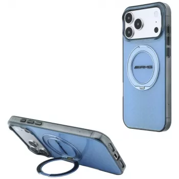 Husă MagSafe Mercedes AMG IML Double Layer Urban Line cu suport inelar pentru iPhone 18 Pro Max / 17 Pro Max, albastru