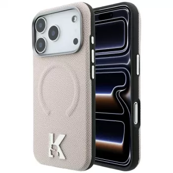 Husă MagSafe Karl Lagerfeld Grained Embossed Ring & Kameo Logo pentru iPhone 18 Pro Max / 17 Pro Max, bej