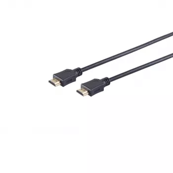 Cablu HDMI Wentronic 77473-E, 3 m, 3D, Ethernet, 4K 60 Hz, aurit
