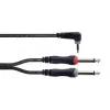 Adaptor audio Y Cordial 14868, 1x mufă jack 3,5 mm la 2x mufă jack 6,3 mm (mono), 3 m, negru