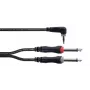 Adaptor audio Y Cordial 14868, 1x mufă jack 3,5 mm la 2x mufă jack 6,3 mm (mono), 3 m, negru