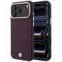 Husă smartphone BMW BMW001223 pentru iPhone 18 Pro / 17 Pro, Sign Deboss Quilted Metal Logo, MagSafe, burgundă