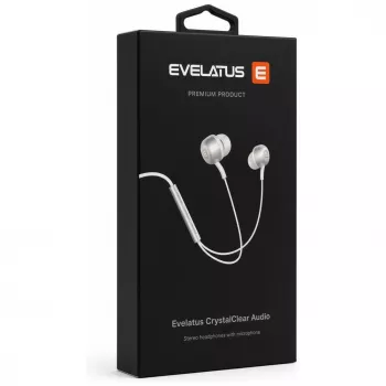 Căști Evelatus Crystal Clear Audio CCAV-3.5WH cu jack 3,5 mm și microfon, albe