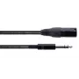 Cablu audio Cordial EM 0,5 MV [1x mufă XLR 3 pini – 1x mufă jack 6,3 mm (stereo)], 0,50 m, negru