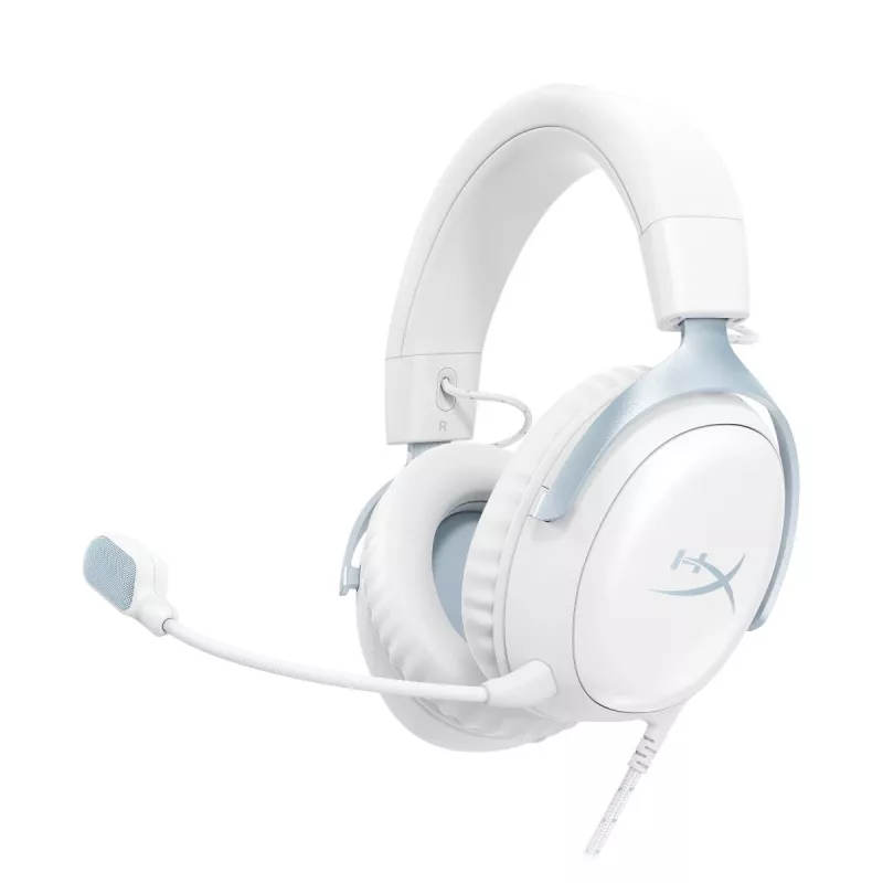 Căști gaming HyperX Cloud III, alb-albastru, DF7F1AA