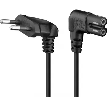 Cablu de alimentare Goobay CEE 7/16 Type-C – C7, ștecăre în unghi, 1,5 m, negru
