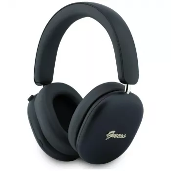Căști on-ear Guess GUE005823, Metallic Effect Metal Script Logo, Bluetooth, ENC, negre