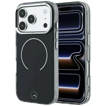 Husă Mercedes Mer008879 pentru iPhone 18 Pro Max / 17 Pro Max, Double Layer Iconic Logo, MagSafe, neagră