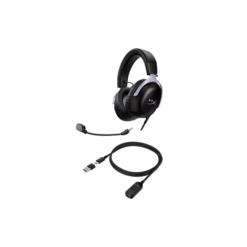 Căști gaming HyperX Cloud III, negre și lavandă