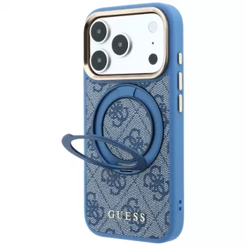 Husă MagSafe Guess GUE005696 Ring Stand 360 4G Classic Logo pentru iPhone 18 Pro Max / 17 Pro Max, albastră