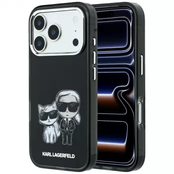 Husă MagSafe Karl Lagerfeld KF003184 Smooth Karl & Choupette Bodies Sketch pentru iPhone 18 Pro Max / 17 Pro Max, neagră