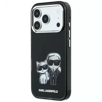 Husă MagSafe Karl Lagerfeld KF003184 Smooth Karl & Choupette Bodies Sketch pentru iPhone 18 Pro Max / 17 Pro Max, neagră