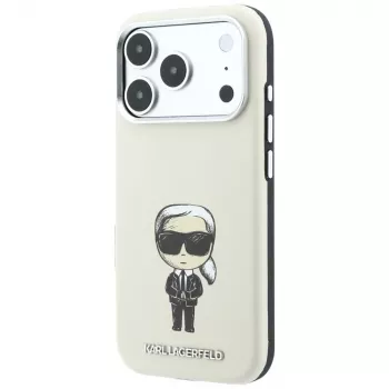 Husă MagSafe Karl Lagerfeld Smooth Ikonik Sketch pentru iPhone 18 Pro Max / 17 Pro Max, bej