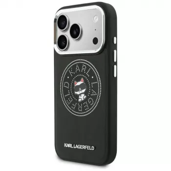 Husă MagSafe Karl Lagerfeld Point & Choupette Sketch pentru iPhone 18 Pro / 17 Pro, neagră