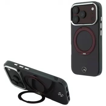 Husă MagSafe Mercedes Mer008917 Ring Stand Iconic Logo pentru iPhone 18 Pro / 17 Pro, bordo