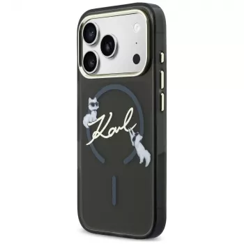 Husă MagSafe Karl Lagerfeld KF003346 Script Logo pentru iPhone 18 Pro Max / 17 Pro Max, neagră