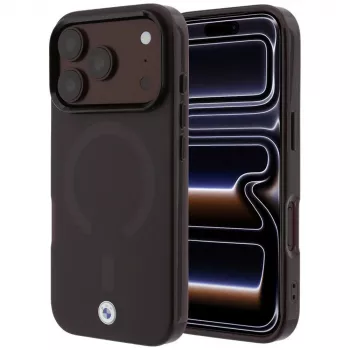 Husă MagSafe BMW Sign Frosted IML & Metal Logo pentru iPhone 18 Pro Max / 17 Pro Max, vișinie