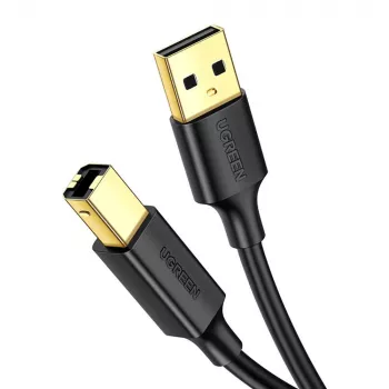 Cablu imprimantă Ugreen US135 USB 2.0 A-B, aurit, 1 m, negru