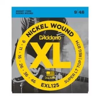 Corzi pentru chitară electrică D'Addario EXL125 XL Nickel Round Wound, 9-46