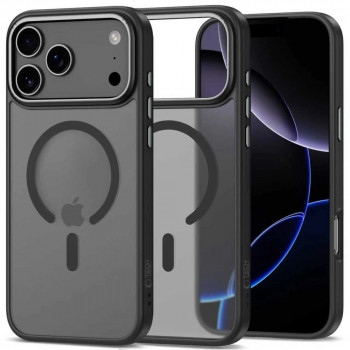 Husă Tech-Protect MagEdge MagSafe pentru Apple iPhone 17 Pro, neagră mat/gri metalic închis