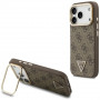 Husă Guess 4G PU Triangle Logo & Stand Camera MagSafe pentru Apple iPhone 18 Pro Max / 17 Pro Max, maro