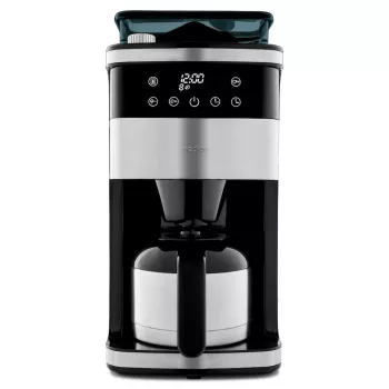 Cafetieră cu filtru și râșniță Medion MD 19911, carafă termos, 1000 W, argintiu/negru