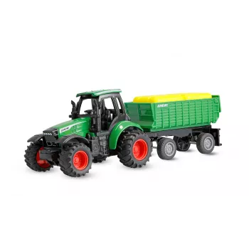 Tractor metalic Amewi cu remorcă, 1:64, RTR, verde