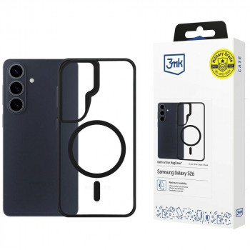 Husă de protecție 3mk Satin Armor MagCase pentru Samsung Galaxy S26, neagră transparent