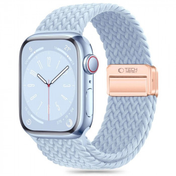 Curea Tech-Protect Nylonmag pentru Apple Watch 4/5/6/7/8/9/SE/10, 38/40/41/42 mm, Baby Blue