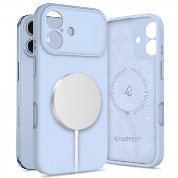 Husă Tech-Protect Silicone MagSafe pentru Apple iPhone 17, Mist Blue