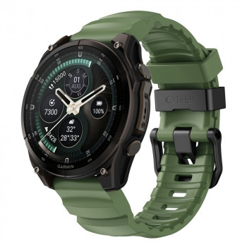Curea de ceas Tech-Protect Motion pentru Garmin Fenix 5X / 5X Plus / 6X / 6X Pro / 7X / 8 / 8 Pro / 9 / 9 Pro (51 mm), Military Green