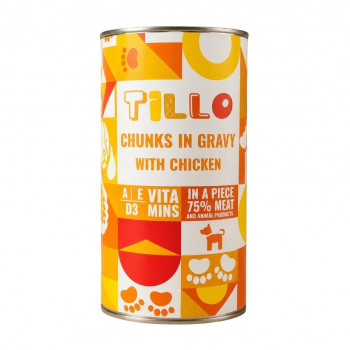 Hrană umedă pentru câini TILLO Chunks in gravy Chicken, 1250 g