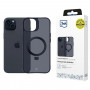 Husă smartphone 3MK Smoke Case Mag&Stand MagSafe cu suport pentru Apple iPhone 15 Plus, neagră