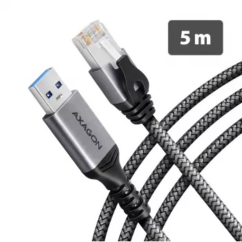 Adaptor Ethernet Gigabit AXAGON ADE-AM50 USB-A cu cablu CAT6 integrat de 5 m, RJ-45