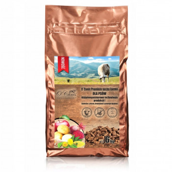 Hrană uscată pentru câini O'Canis Premium cu miel, mei, cartofi și sfeclă roșie, 6 kg