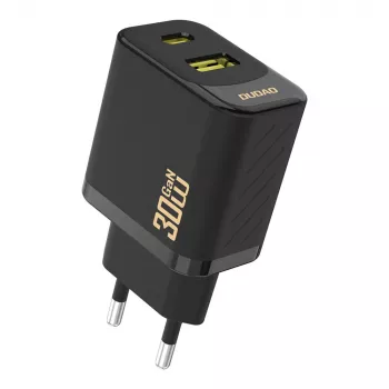 Încărcător de perete Dudao A27TEU PD 30W GaN, USB-A + USB-C, negru