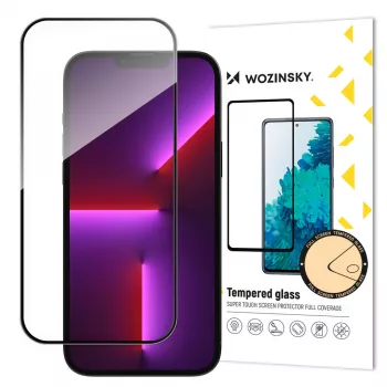 Sticlă călită Full Glue Case Friendly cu ramă Wozinsky pentru iPhone 15 Pro Max, neagră