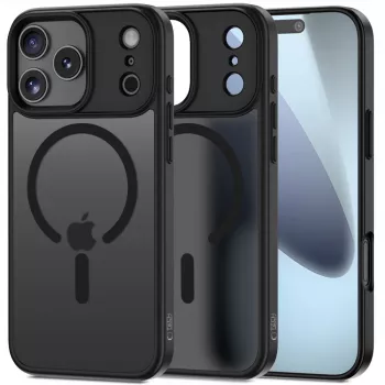 Husă Tech-Protect Magmat MagSafe pentru Apple iPhone 17 Pro Max, neagră mat
