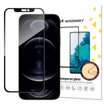 Sticlă călită Wozinsky Super Tough Full Glue cu ramă Case Friendly pentru iPhone 14 Plus / 13 Pro Max, neagră