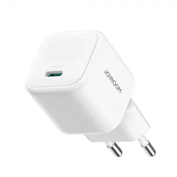 Încărcător de călătorie Joyroom TCG08 (JR-TCG08) GaN, USB-C, 20W, PD 3.0, QC 3.0, alb