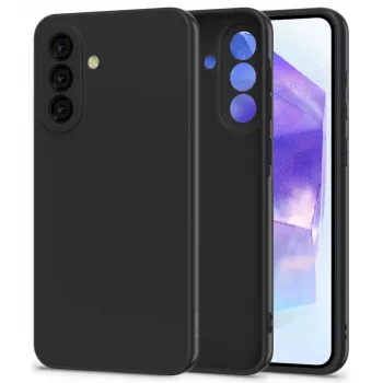 Husă din silicon Tech-Protect Icon pentru Samsung Galaxy A56 5G, neagră