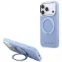 Husă MagSafe Karl Lagerfeld Ring Stand 360 Saffiano Classic Logo pentru Apple iPhone 18 Pro / 17 Pro, bleu deschis (KF003175)