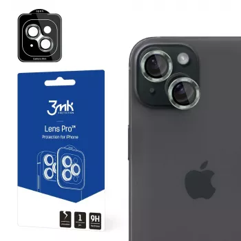 Sticlă de protecție pentru obiectiv 3MK Lens Protection Pro pentru Apple iPhone 15 Plus, verde alpin