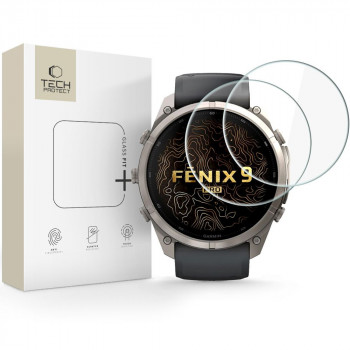 Sticlă securizată Tech-Protect Glass Fit+ pentru Garmin Fenix 9 Pro 51 mm, transparent (2 buc.)