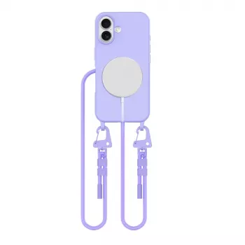 Husă MagSafe Tech-Protect Magnecklace cu șnur pentru Apple iPhone 16, mov